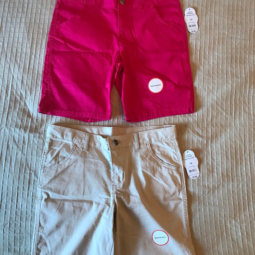 Chino Bermuda Shorts, size 16 (2 pair)